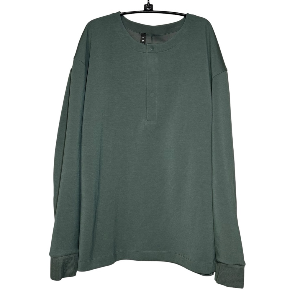 LULULEMON | Men’s Softstreme Oversized-Fit Long-Sleeve Henley - Dark Forest - 2X - Picture 7 of 15